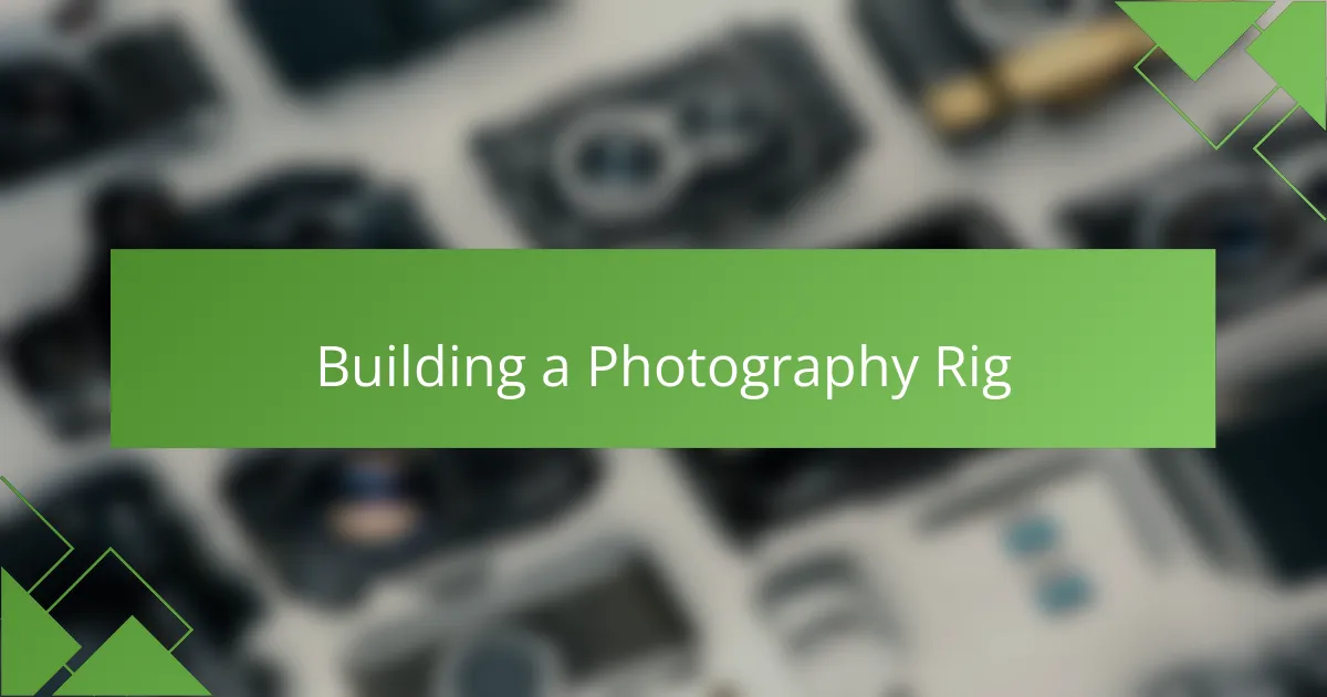 Building a Photography Rig