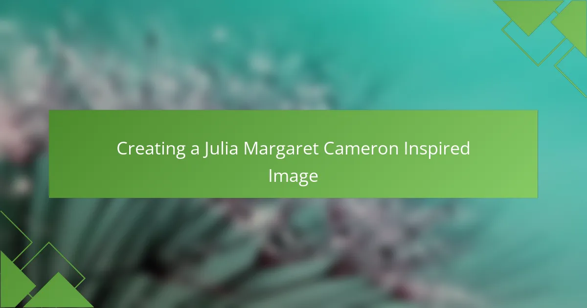 Creating a Julia Margaret Cameron Inspired Image