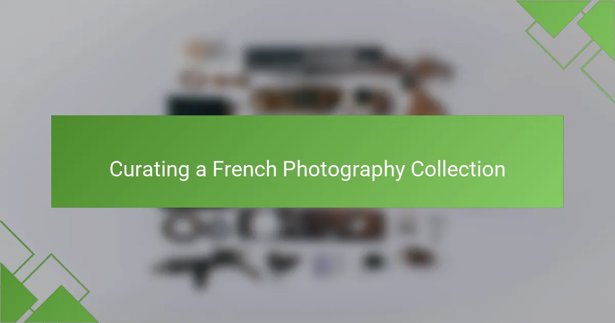 Curating a French Photography Collection