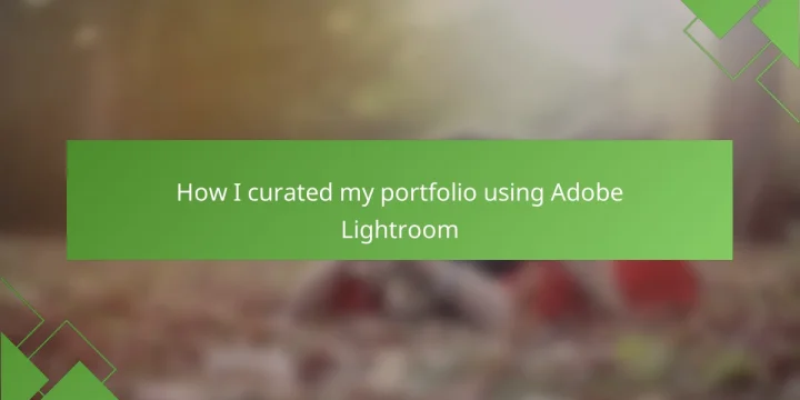 How I curated my portfolio using Adobe Lightroom