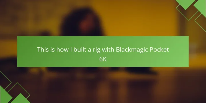 This is how I built a rig with Blackmagic Pocket 6K